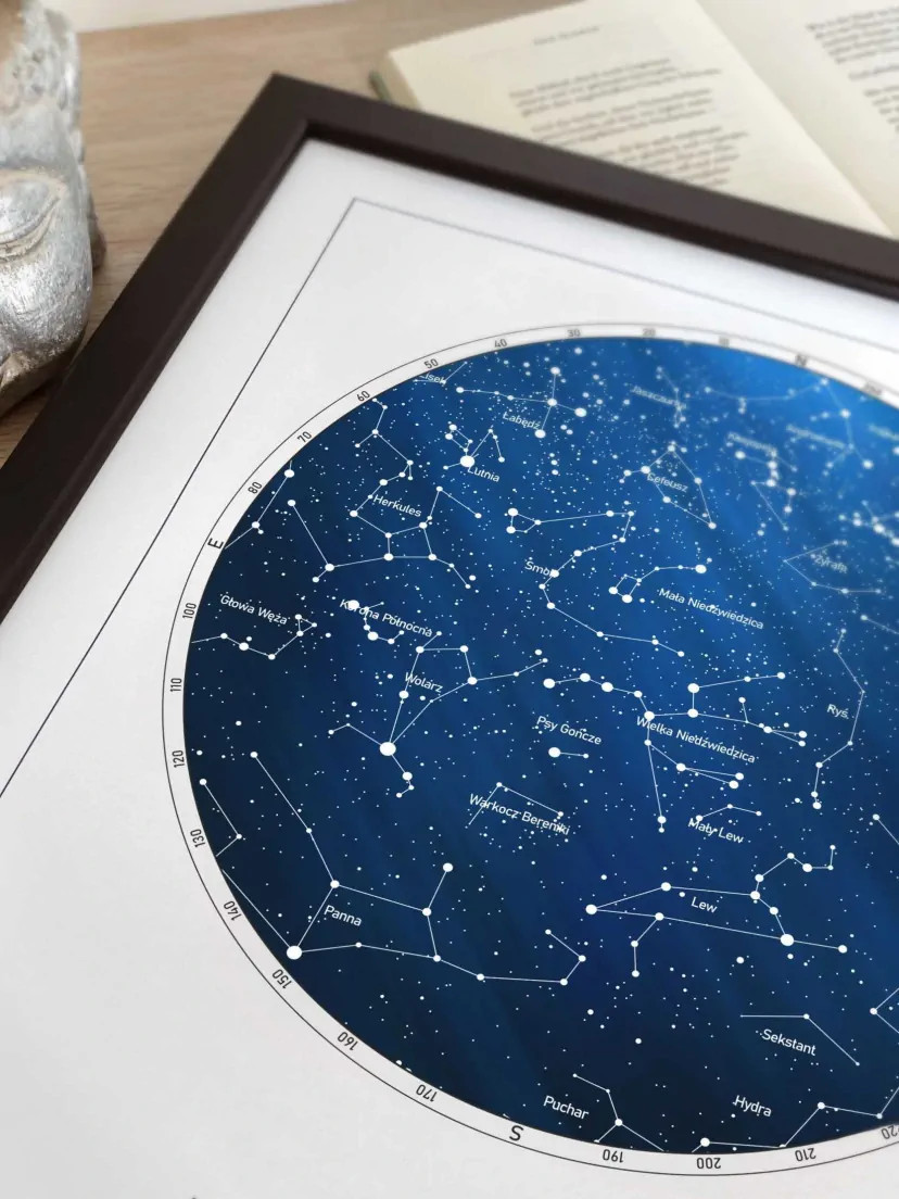 Affiche Personnalisée Carte Du Ciel - Ciel Nocturne à Une Date Et Lieu Précis - Cadre Aluminium Ou Tirage D'art - 7